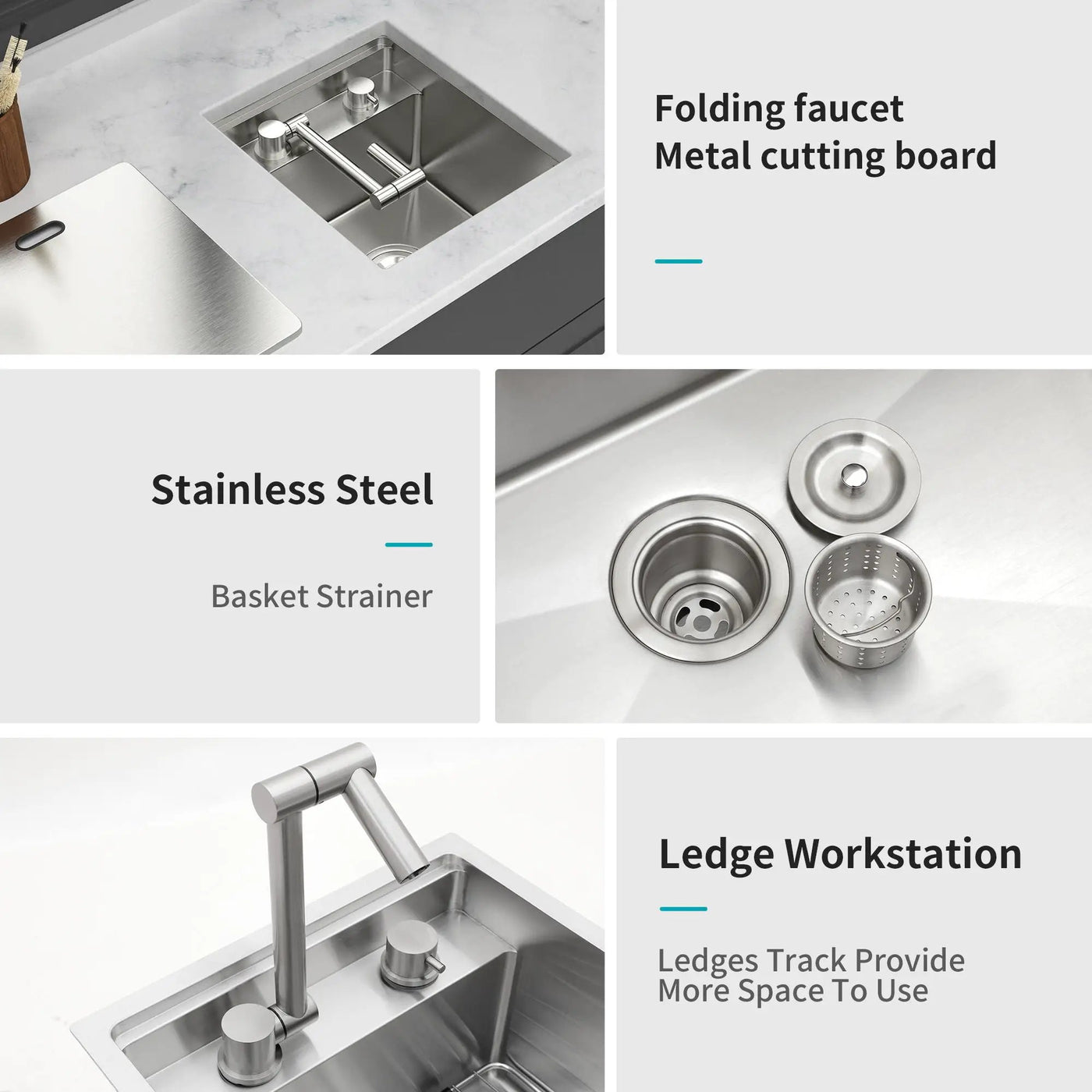 Modern Undermount Bar Sink With Folding Faucet by HouseOfZazla