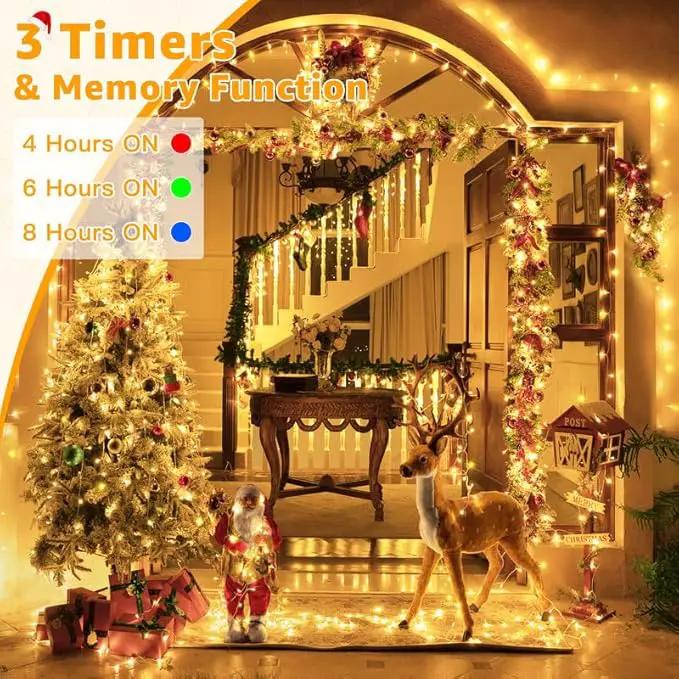 Ollny Outdoor String Lights 800LED 262FT, Warm White Waterproof Fairy Light with Remote Plug in, 8 Modes Timers Dimmable Christmas Lights for Outside Indoor Bedroom Patio Camping Garden by GreenHaven Gardens