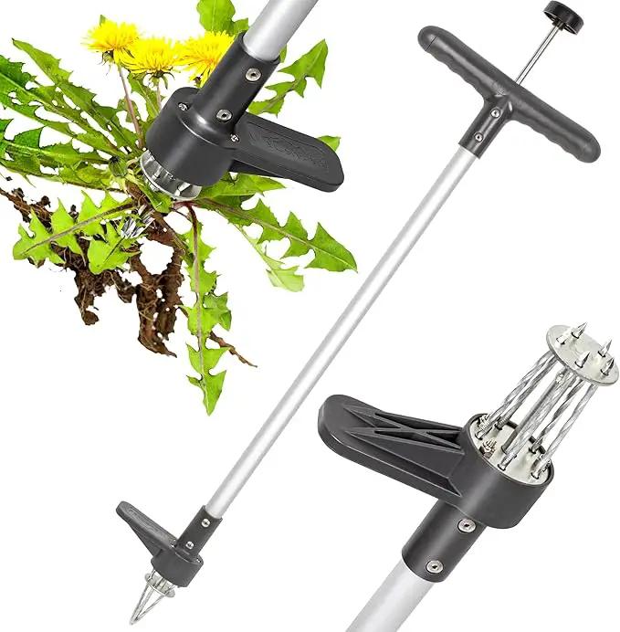 Walensee Upgraded Weed Puller, Stand Up Weeder Hand Tool, Long Handle Garden Weeding Tool with 5 Claws, Hound Weed Puller for Dandelion, Standup Weed Root Pulling Tool and Picker, Grabber (1 Pack) by GreenHaven Gardens