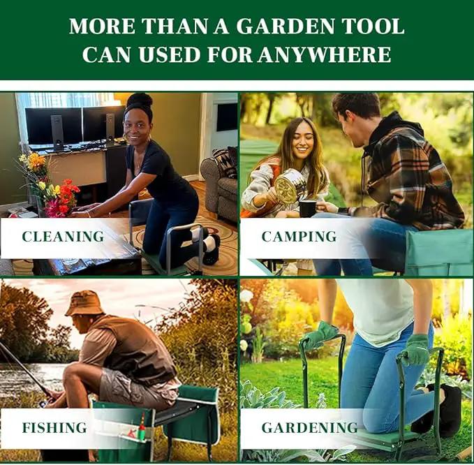 Garden Kneeler and Seat, Foldable Garden Stool Heavy Duty Gardening Bench for Kneeling and Sitting to Prevent Knee & Back Pain, Gardening Gifts for Women, Grandparents, Seniors, Mom & Dad by GreenHaven Gardens