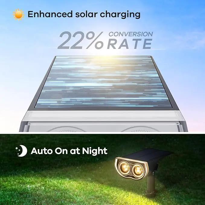 Consciot Solar Spotlights Outdoor, IP67 Waterproof 2-in-1 Solar Spot Lights, Durable Christmas Decorations Lights for Garden Yard Pathway Driveway Porch Walkway, Auto On/Off, 6 Pack(Warm White) by GreenHaven Gardens