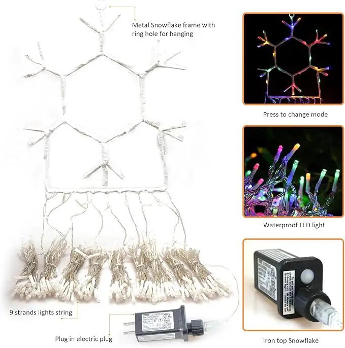 Outdoor Christmas Decorations String Lights, 320 LED 11.5 Ft Waterfall Tree Lights with Snowflake Topper 8 Lighting Modes Christmas Lights for Indoor Outdoor Yard Home Festival Xmas New Year Decor by GreenHaven Gardens