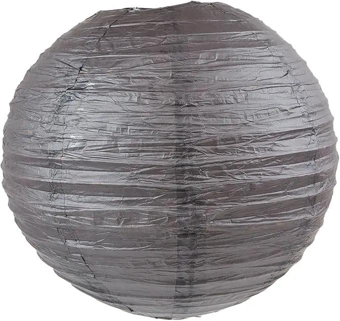 WYZworks Round Paper Lanterns 10 Pack (Dark Brown, 14") - Hanging Paper Lanterns Lamp for Wedding, Birthday, Party and Home Decorations with 8", 10", 12", 16" option by GreenHaven Gardens