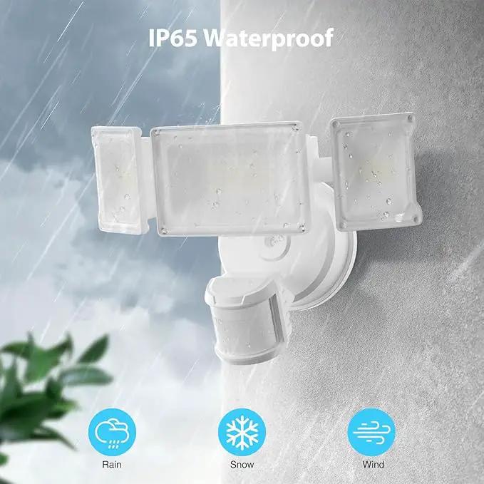 Olafus 75W Motion Sensor Outdoor Lights, 7000lm Motion Flood Light Dusk to Dawn, IP65 Waterproof LED Security Floodlights, 6500K Motion Detector Lights for Outside, White by GreenHaven Gardens