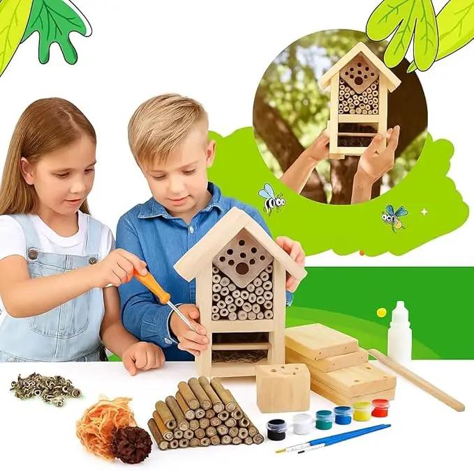 2 PK Premium Bug Hotel Kit Cedar Wood Insect Hotel - DIY Insect House Kit to Build - Backyard Bee House, Nesting Habitat Shelters, Garden Shelter for Bees, Butterflies, Bugs,Heavy Duty Thickness by GreenHaven Gardens