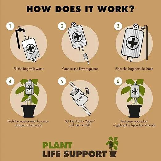 Life Support - Automatic Watering System for House Plants - Fun Garden Gifts - Home Accessories - Indoor Plant Waterer by GreenHaven Gardens