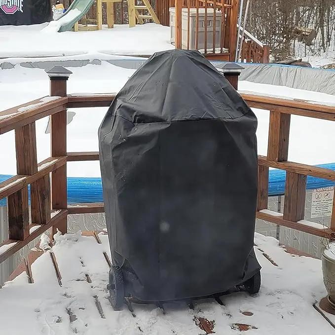 Grill Cover for 6755 Char-Griller Akorn Kamado Charcoal Grill Smoker and Premium Kettle, for Cuisinart CGG-999, 600D Heavy Duty Waterproof UV Resistant Cover, Outdoor Barbeque Grill Accessories by GreenHaven Gardens