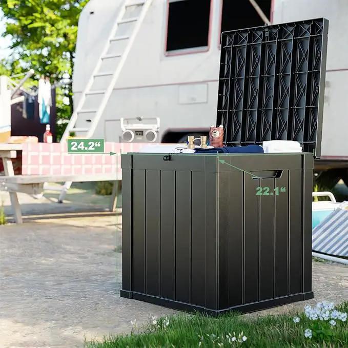 DRATO 50 Gallon Deck Box, Outdoor Storage Box for Patio Cushion, Sports Equipment, Garden Tools,Waterproof Patio Storage box, Lockable (Black) by GreenHaven Gardens
