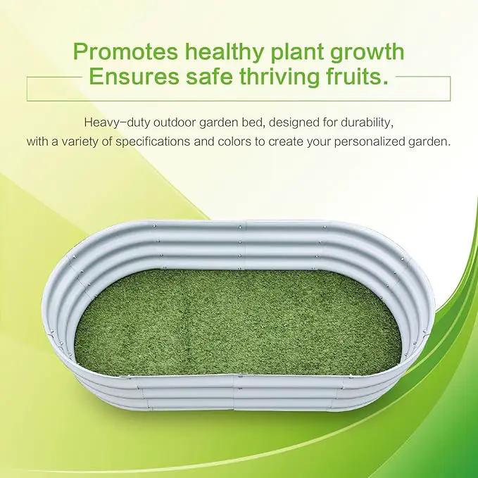 Gardmax 2 Pack Galvanized Raised Garden Bed, Lightweight Planter Boxes Outdoor with Easy Assembly, Large Garden Bed for Vegetables, Fruits, Flower Silver by GreenHaven Gardens