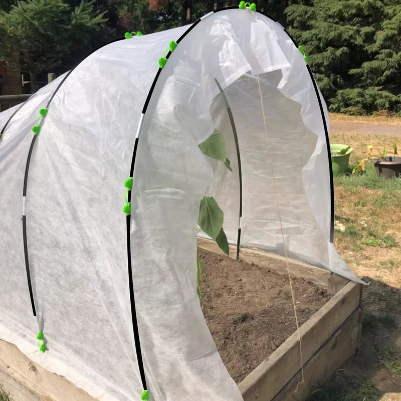 Greenhouse Hoops Grow Tunnel, 10 Sets of 7FT Garden Hoops for Raised Beds, Rust-Proof Fiberglass Frame for Garden Netting, Greenhouse Kit, Plant Shade Cloth, Plant Row Cover, 50 pcs by GreenHaven Gardens