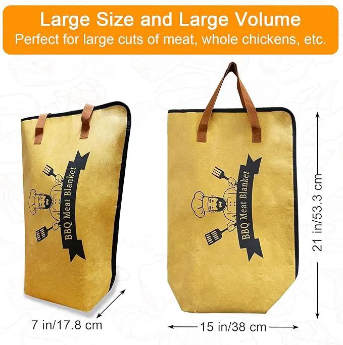 Thickened Insulation BBQ Blanket - Meat Resting Blanket, Locks in Juices, Wide Opening Design, Reusable for Large Brisket, Pork Shoulder, Turkey, Easy Clean, Portable - BBQTools,Gift Accessories by GreenHaven Gardens