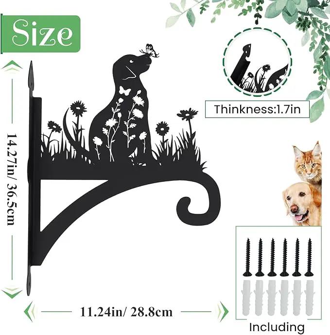 Plant Hangers Outdoor Heavy Duty Iron Decorative Dog Silhouette Plant Hooks for Hanging Baskets 11 inch Hanging Plant Bracket Wall Hooks for Flower Pot Lantern Bird Feeder Wind Chimes by GreenHaven Gardens