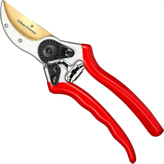 Haus & Garten ClassicPRO 8.5" Professional Premium Titanium Bypass Pruning Shears - Use As Pruners, Garden Shears, Heavy Duty Handheld Pruning Shears For Gardening, Clippers, Pruner Scissor Tool by GreenHaven Gardens
