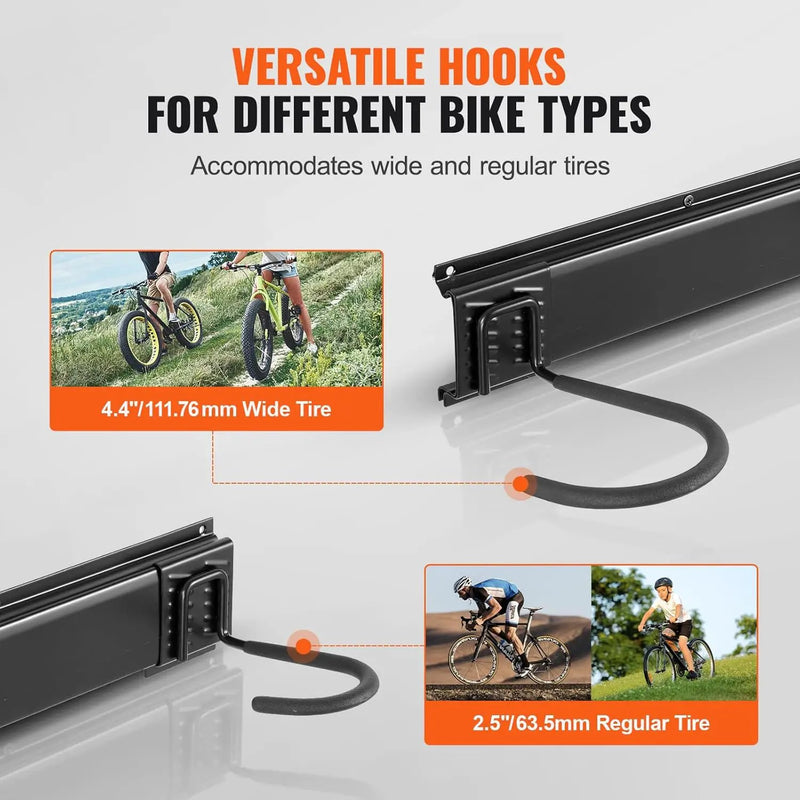 VEVOR Bike Storage Rack, 2 Bike Racks, Wall Mount Bike Storage Hanger, Home and Garage Organizer, Customizable for Various Bike Sizes, Adjustable Holder for Space Saving, Holds Up to 100 lbs, 17-inch by GreenHaven Gardens