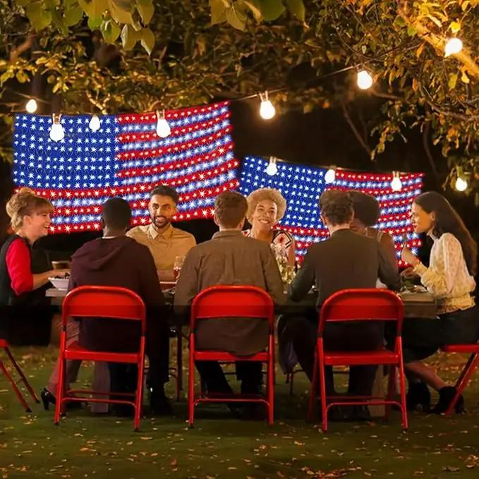 American Flag Light, 420 Super Bright LEDs Net Light Waterproof US for Independence Day July 4th, Yard, Garden Patio Yard Holiday Decoration by GreenHaven Gardens