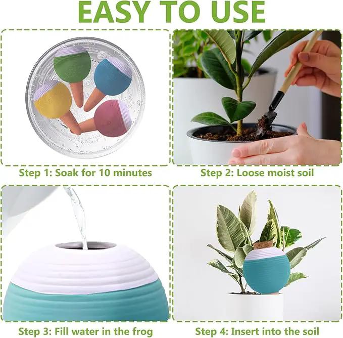 4PCS Plant Watering Globes, Large Terracotta Automatic Watering Stake Devices with Wooden Stopper for Pots, Planters, Indoor, Outdoor by GreenHaven Gardens