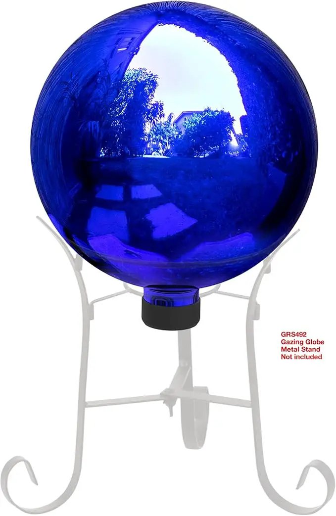 Alpine Corporation 10" Diameter Indoor/Outdoor Glass Gazing Globe Festive Yard Décor, Blue by GreenHaven Gardens