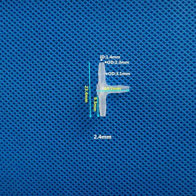 Unifizz T - Piece Hose Equal Paths Tube Accessories,2.4mm Equal Paths Plastic Hose Tube Connector For Cooling Watering Irrigation, Transparent, 10Pcs by GreenHaven Gardens