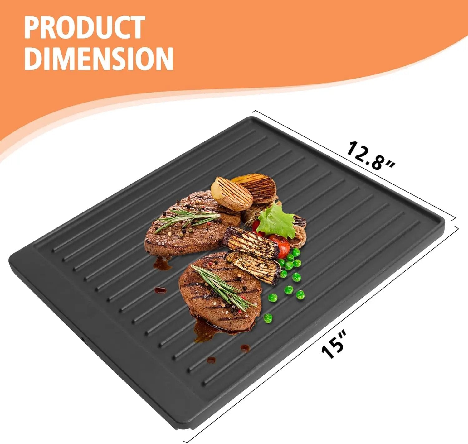 2-in-1 Reversible 15” x 12.8” Pre-Seasoned Cast Iron Cooking Griddle for Gas Stove/Charcoal/Electric/Propane/Gas Grill, Flat Griddle Top Plate for Broil King Crown and Signet Series Grill by GreenHaven Gardens