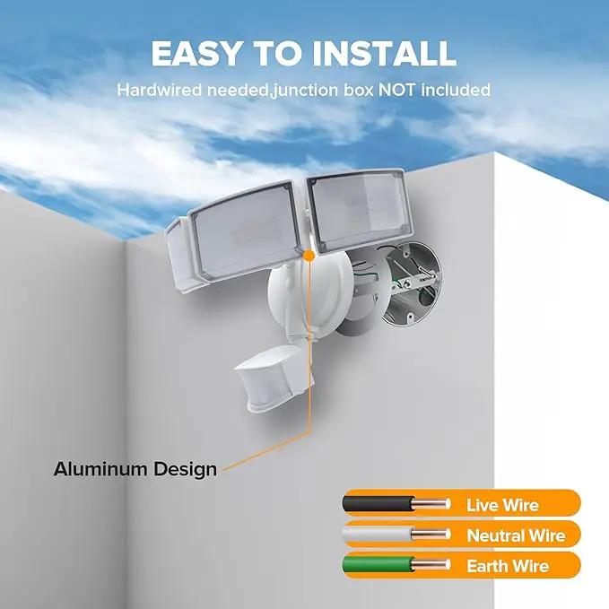 LUTEC 2 Pack 72W 7500LM LED Security Lights Motion Sensor Light Outdoor, 5000K Daylight, IP65 Waterproof, Dusk to Dawn, 3-Head Motion Detected Flood Light for Garage, Yard, Porch(White) by GreenHaven Gardens