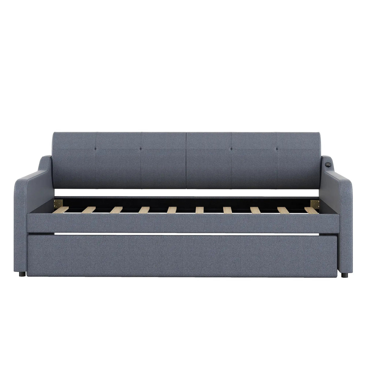 Upholstered Daybed With Trundle And USB Charging by HouseOfZazla
