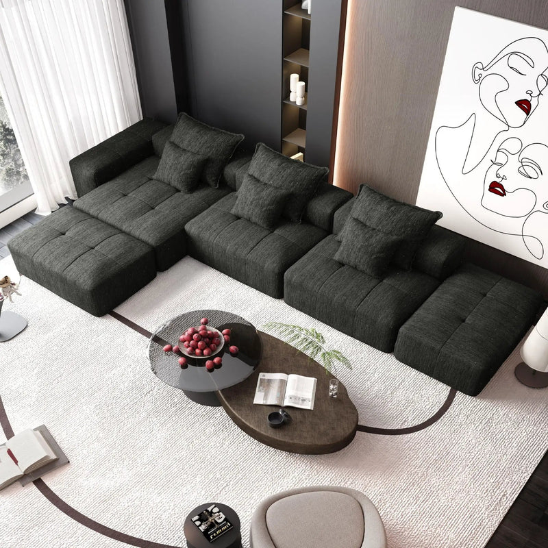 Modern Oversized DIY Combination Modular Sectional Sofa With Pillows by HouseOfZazla