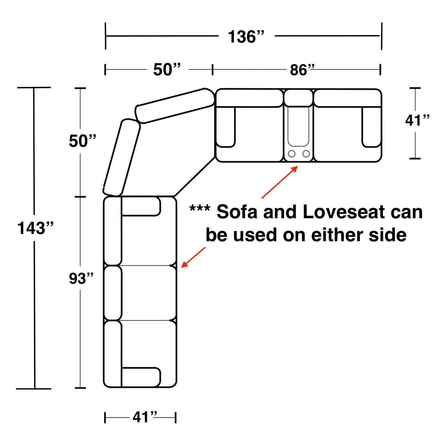 Ashland - Reclining Sectional With 4 Lay Flat Reclining Seats by Unique Piece Furniture