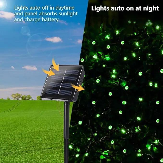 Toodour Solar Christmas Lights, 2 Packs Total 144ft 400 LED 8 Modes Solar String Lights, Waterproof Solar Outdoor Christmas Lights for Garden, Patio, Fence, Balcony, Christmas Tree Decor - Green by GreenHaven Gardens