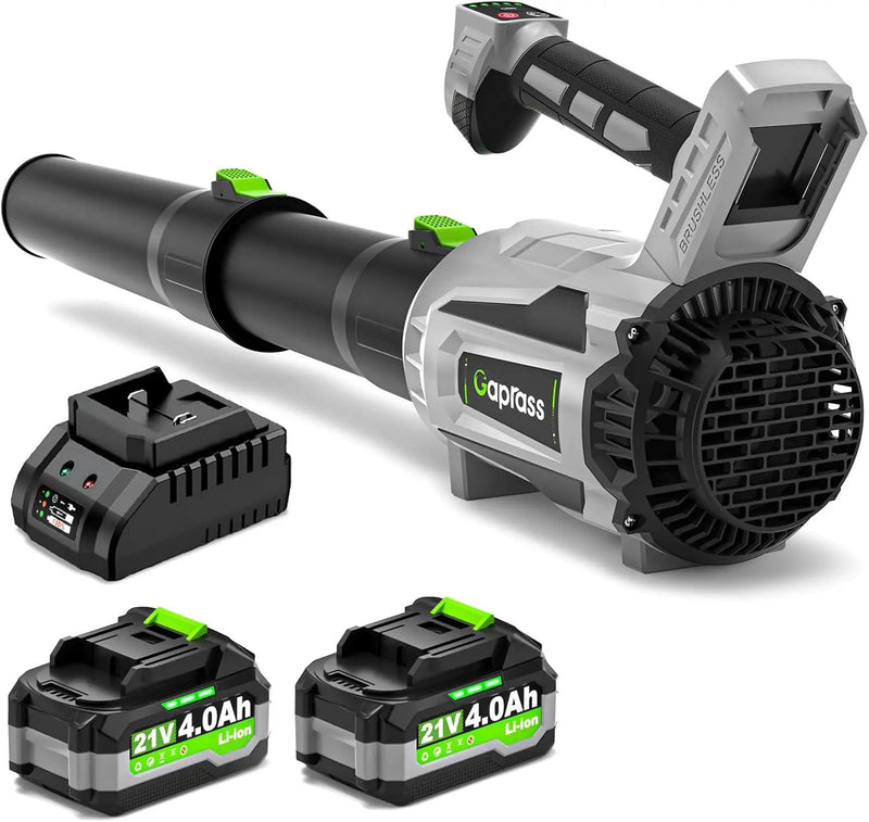 Leaf Blower Cordless, 2 x 4.0Ah with Battery and Charger, 5 Speed & Turbo Mode 650CFM 180MPH Blowers for Lawn Care, Lightweight Electric Leaf Blowers for Lawn and Yard Care, Blowing Leaves Snow by GreenHaven Gardens