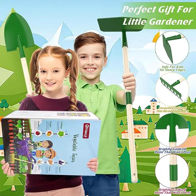 Kids Gardening Tools Outdoor Toys Set Backyard Play with Wheelbarrow Educational STEM Learning Pretend Toys Outdoor Indoor for Toddlers Kids Boys Girls by GreenHaven Gardens