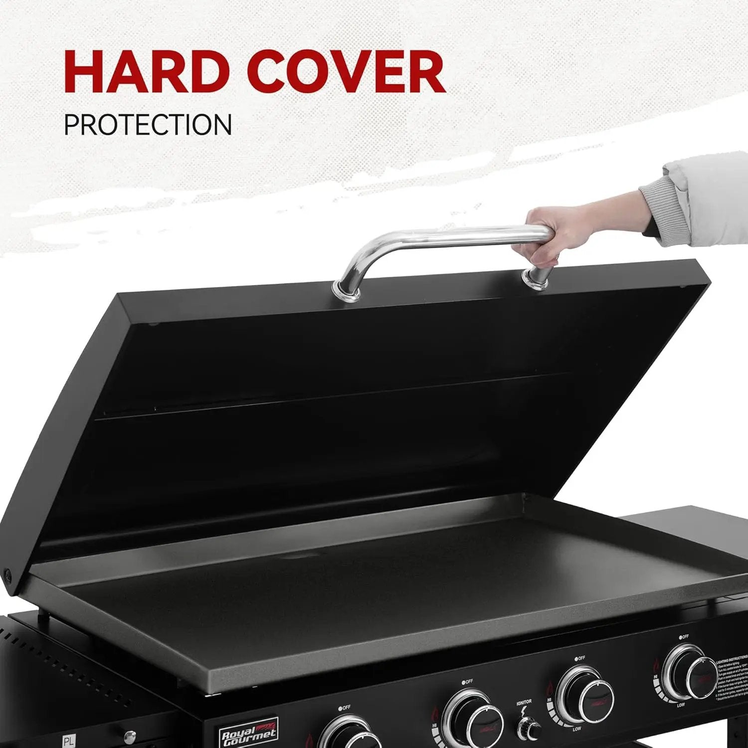 Royal Gourmet GB4000P 4 Burner Propane Gas Griddle with Hard Cover and Foldable Side Tables, 35-Inch Flat Top Grill with 766 Sq. In. Cooking Area for Backyard and Tailgating, Black by GreenHaven Gardens