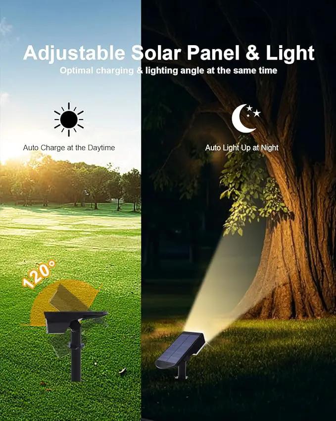 6 Pack Solar Powered Outdoor Spot Lights Outside Waterproof 20 LEDs Landscape Spotlights Dusk to Dawn for House Yard Tree, Plants, Walls, Path, Garden, Statues, Superior Accent Lamp Warm White by GreenHaven Gardens