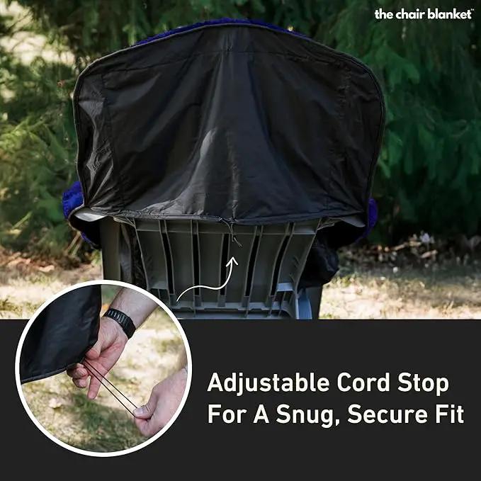 CITYBONFIRES The Chair Blanket™ Reversible Waterproof with Sherpa Lining – Portable Outdoor Cover for Camping, Sports & Patio – Folds into Carry Pouch with Strap - Navy by GreenHaven Gardens