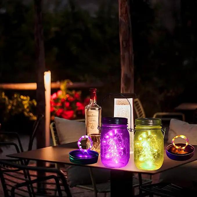 Mason Jar Solar Lights 10 Pack 30 LED Outdoor Solar Firefly Lights, Solar Fairy String Lids Lights,Waterproof Mason Solar Lights with Hangers for Regular Mouth Jars Christmas Gifts(Jars Not Included) by GreenHaven Gardens