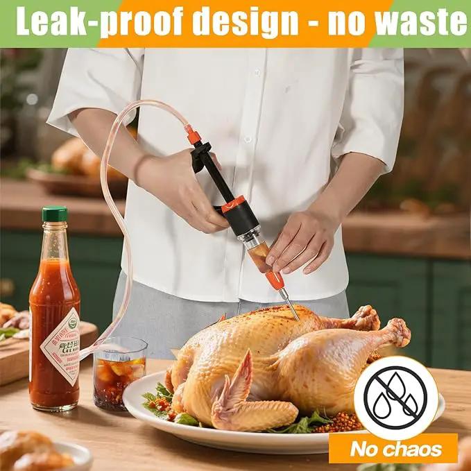Premium Marinade Injector Syringe – Adjustable Flow (5ml/10ml/15ml), 4 Stainless Steel Needles, Meat Injector for Turkey, BBQ, Chicken, Beef, Pork, Brisket, Smoking & Holiday Cooking by GreenHaven Gardens