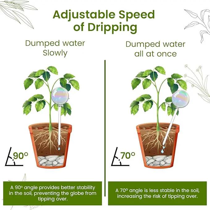 Large 4 Pcs Iridescent Self Watering Globes, Glass Rainbow Plant Watering Globes, Self Watering Planter Insert, Automatic Plant Waterer Indoor, Plant Watering Devices, Plant Water Globe, Watering Bulb by GreenHaven Gardens