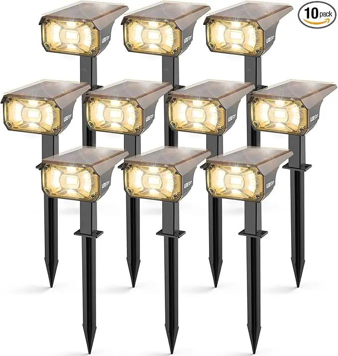 Solar Spot Lights Outdoor Landscape Lights, IP65 Outdoor Waterproof Spotlights, 40 LED's Outdoor Solar Lights for Yard Palm Trees Driveway Patio Pool 10 Pack by GreenHaven Gardens