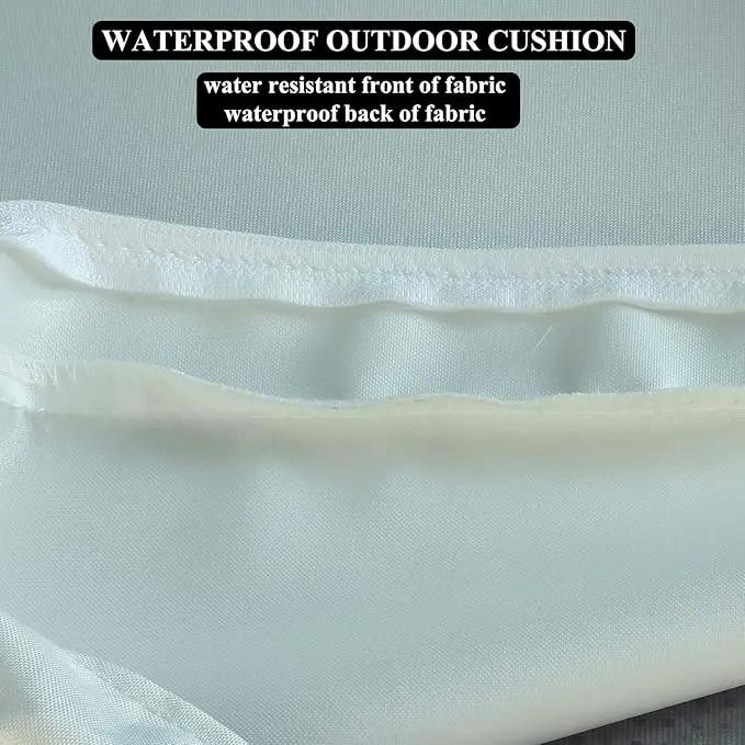 Patio Chair Cushions Non Slip Bottom Chair Pad with Ties Set of 2 Waterproof Square Outdoor Seat Cushion Replacement for Garden Swing Furniture 18x18 Inch, White by GreenHaven Gardens