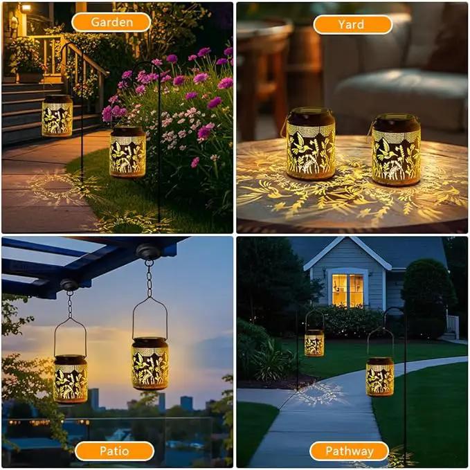2 Pack Hummingbird Solar Lanterns Outdoor Waterproof LED 6.9" Metal Hanging Solar Lights Outdoor Hummingbird Decorative Lanterns for Patio,Garden,Pathway,Lawn Yard Birthday Gifts for Women Mom by GreenHaven Gardens
