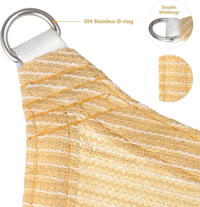Eden's Decor Straight Flat-Edged Sun Shade Sail Rectangular 9' x 10' Beige UV-Blocking Outdoor Canopy Fabric Cloth Awning for Pergola Patio Garden Backyard Custom Size by GreenHaven Gardens