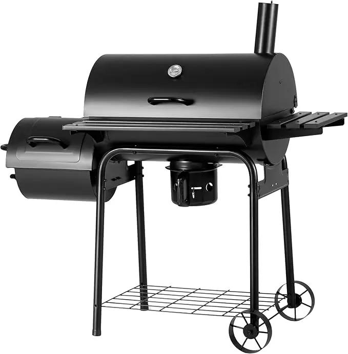 Devoko Charcoal Grill, Outdoor BBQ Grill with Offset Smoker and Side Table for Garden and Parties by GreenHaven Gardens