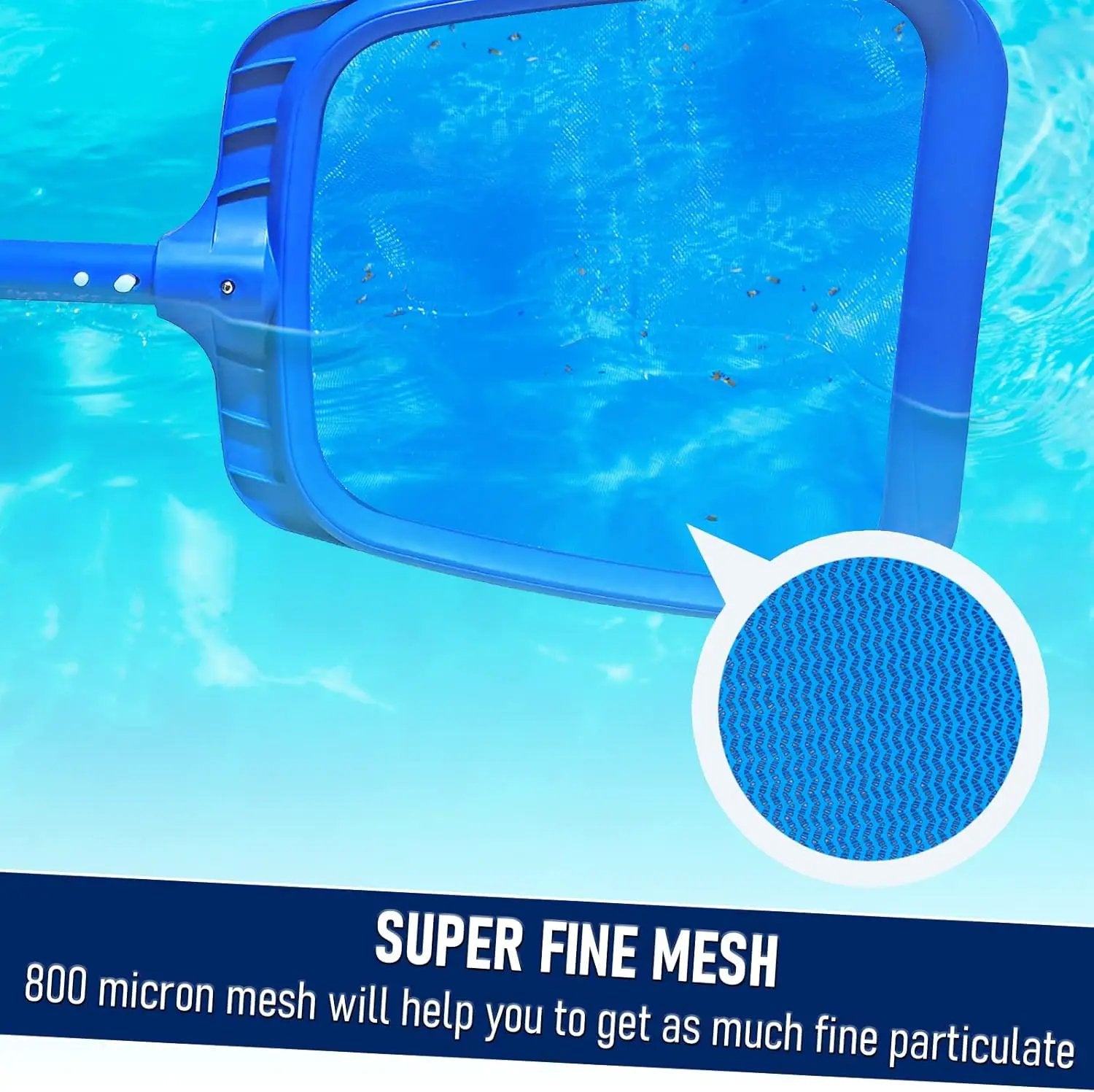 Poolvio Heavy Duty Swimming Pool Leaf Skimmer Net with Strong Reinforced Handle for Cleaning Swimming Pools, Hot Tubs, Spas and Fountains by GreenHaven Gardens