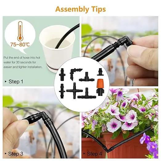 280 PCS Drip irrigation Parts,Drip System Parts,1/4 Inch Drip Irrigation Barbed Connectors (Nozzles, Nozzle Tees, Single Barbs, Couplings, Tees, Elbows, Plugs, Crosses) for Garden System by GreenHaven Gardens
