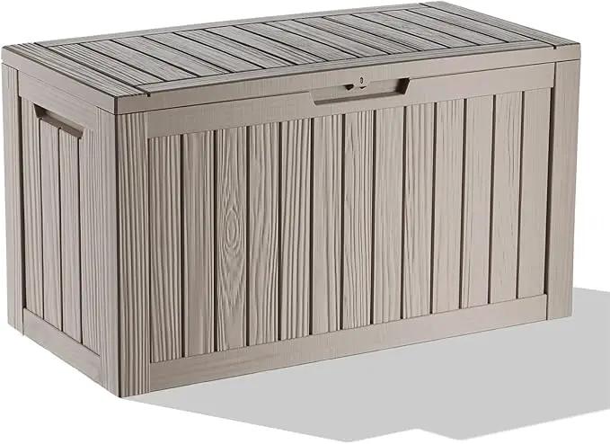 DRATO 80 Gallon Large Deck Box, Outdoor Storage Box for Patio Furniture, Patio Cushions, Gardening Tools, Pool Supplies 480lbs Weight Capacity,Waterproof Resin Storage Boxes by GreenHaven Gardens