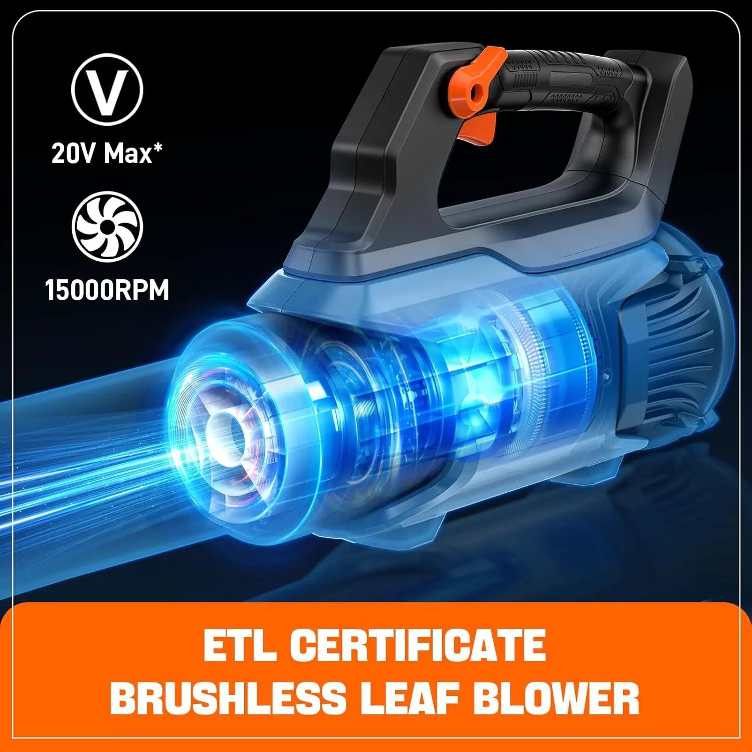 SENIX 20V Max Leaf Blower, Cordless, Brushless, Handheld, Up to 450 CFM and 100 MPH, 2 Speed Mode, Cruise Control, Lightweight, Tool Only, Battery and Charger Not Included(BLAX2-M3-0) by GreenHaven Gardens