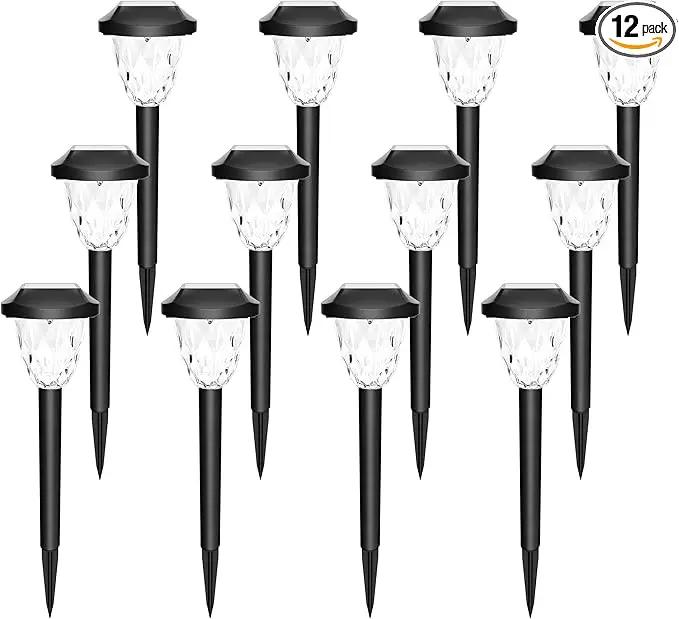 Solar Outdoor Lights Waterproof,Solar Pathway Lights Outdoor with Great Pattern, Auto On/Off Garden Decor for Outside Garden Walkway Driveway Pathway(12 Pack) by GreenHaven Gardens