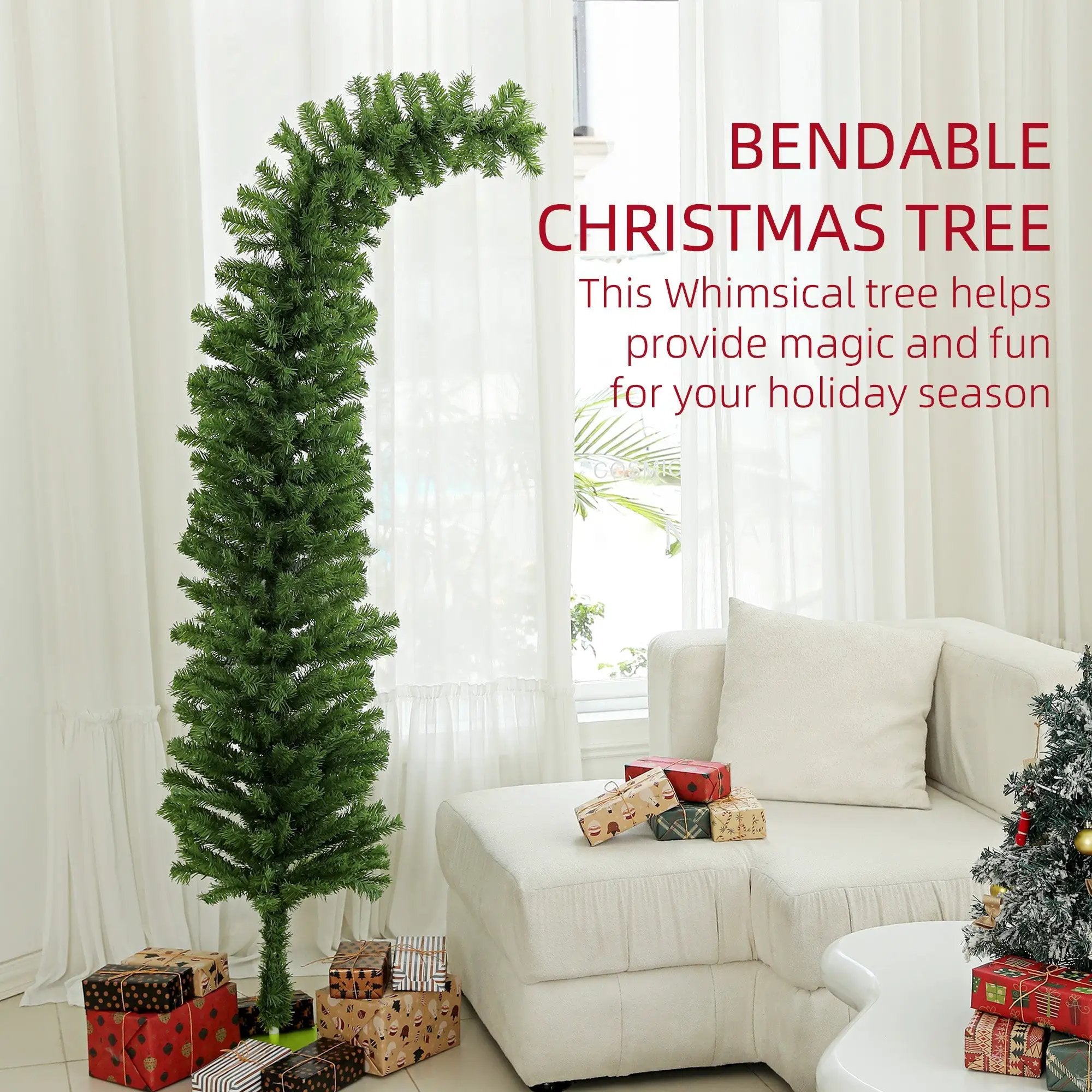 HOMCOM 6ft Whimsical Pencil Christmas Tree by HouseOfZazla