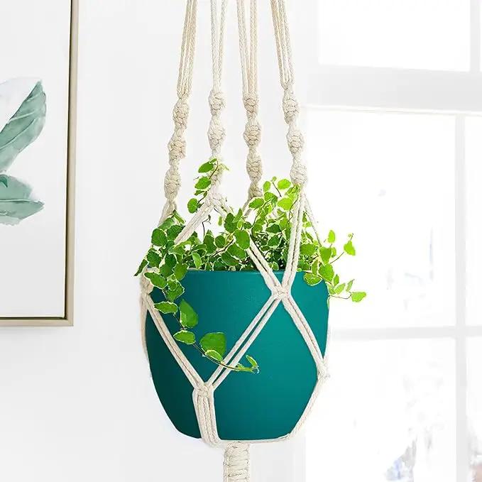 Plant Pots 8 Inch Set of 4, Flower Pots with Multi Mesh Drainage Holes, Planters for Indoor Outdoor Garden Plants and Flowers（Blue） by GreenHaven Gardens