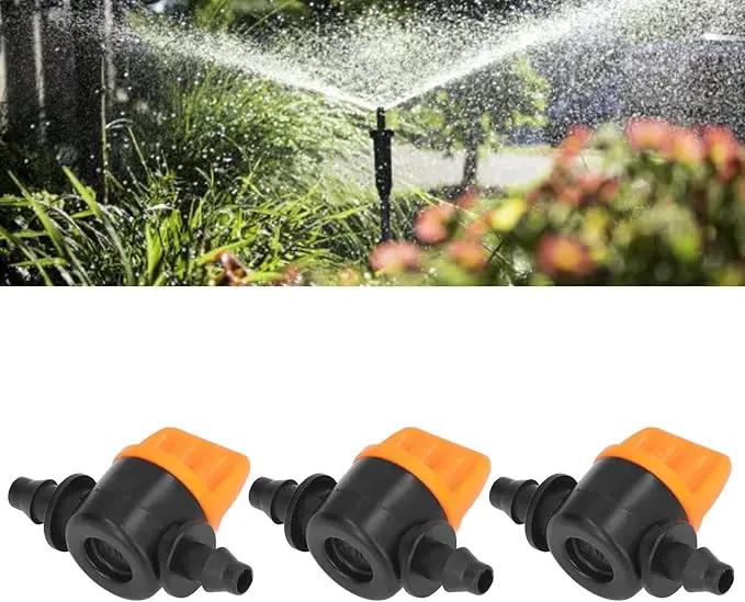 TOPINCN 100pcs Barbed Ball Valve, Drip Irrigation Universal Barbed Valve Mini Pipe Water Valve Through Type Valve Misting Tube Valve for Garden Seeding Cultivation Irrigation by GreenHaven Gardens