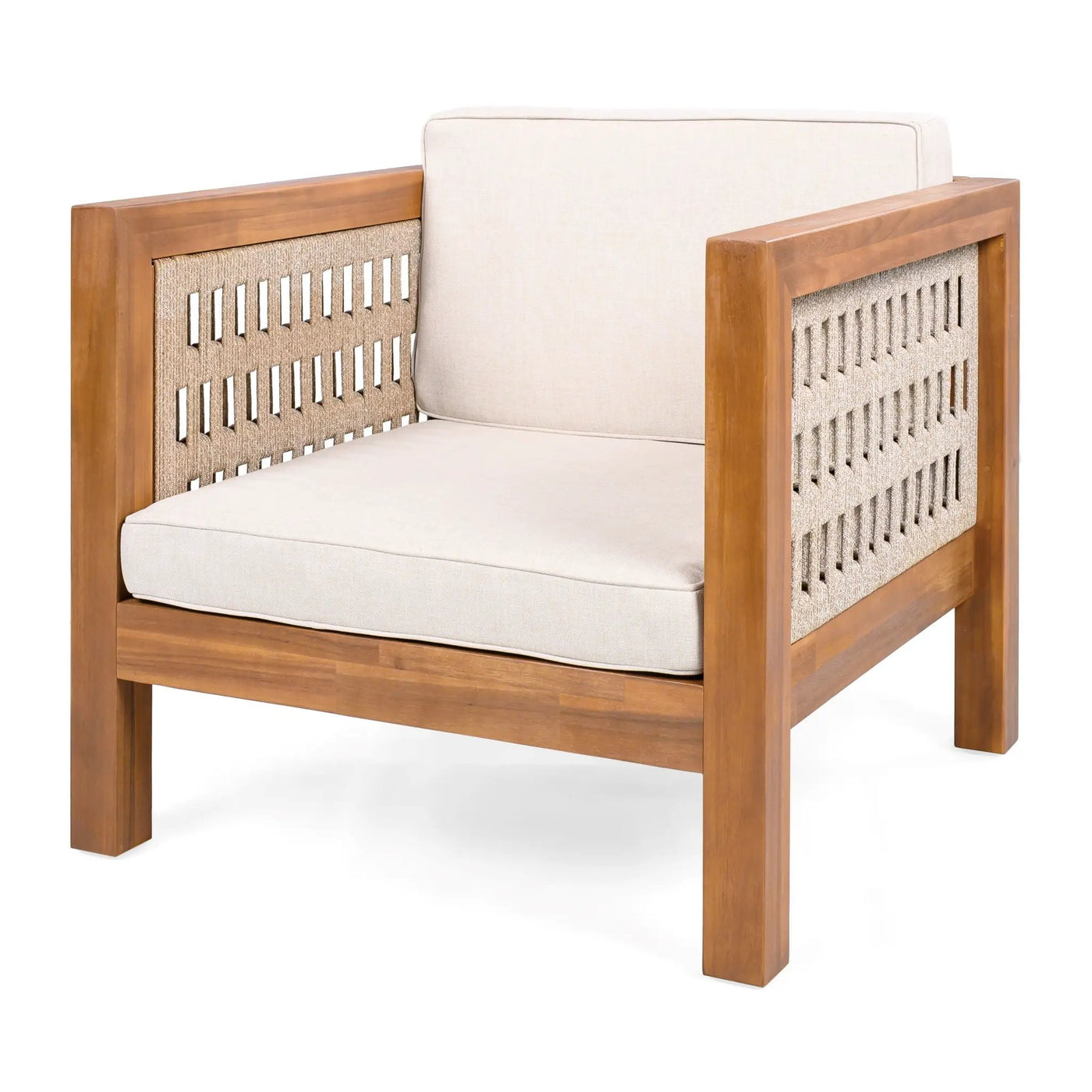 Outdoor Club Chair & Rope Arm And Cushions by HouseOfZazla